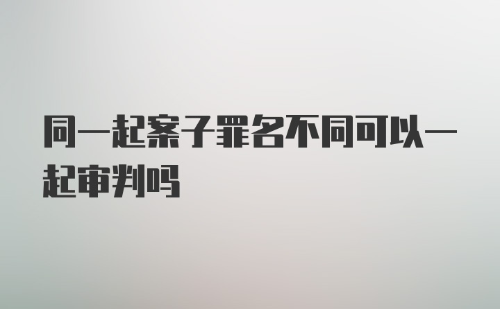 同一起案子罪名不同可以一起审判吗