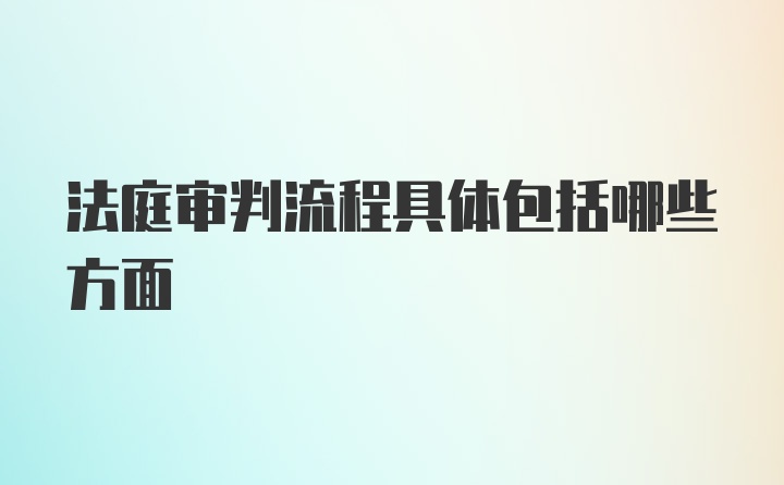 法庭审判流程具体包括哪些方面