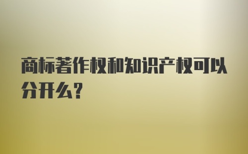 商标著作权和知识产权可以分开么？