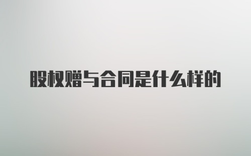 股权赠与合同是什么样的