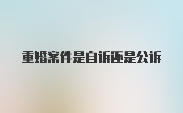 重婚案件是自诉还是公诉