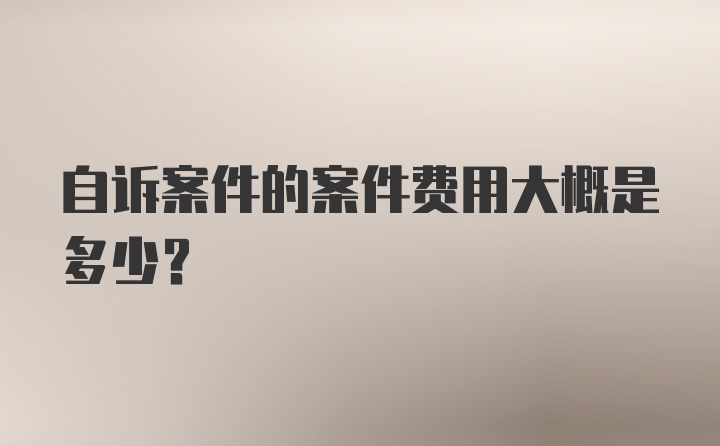 自诉案件的案件费用大概是多少？