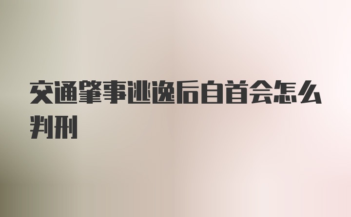 交通肇事逃逸后自首会怎么判刑