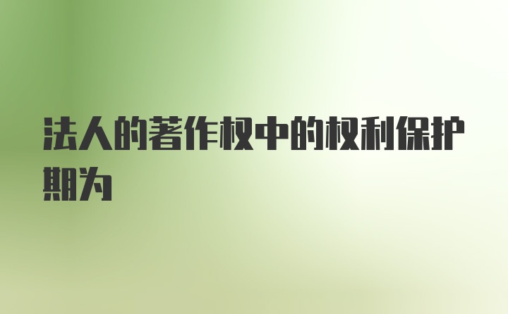 法人的著作权中的权利保护期为