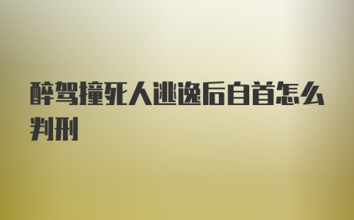 醉驾撞死人逃逸后自首怎么判刑