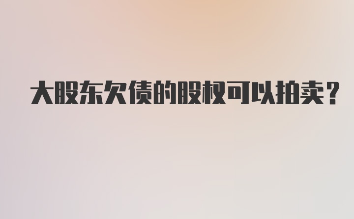 大股东欠债的股权可以拍卖？