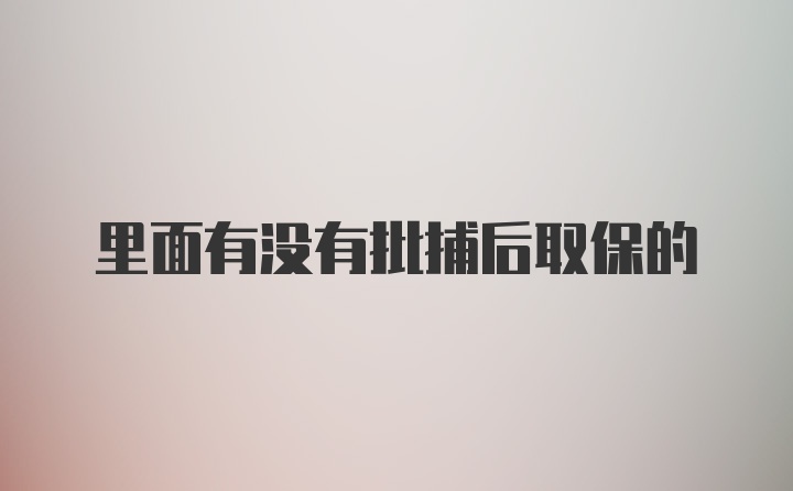 里面有没有批捕后取保的