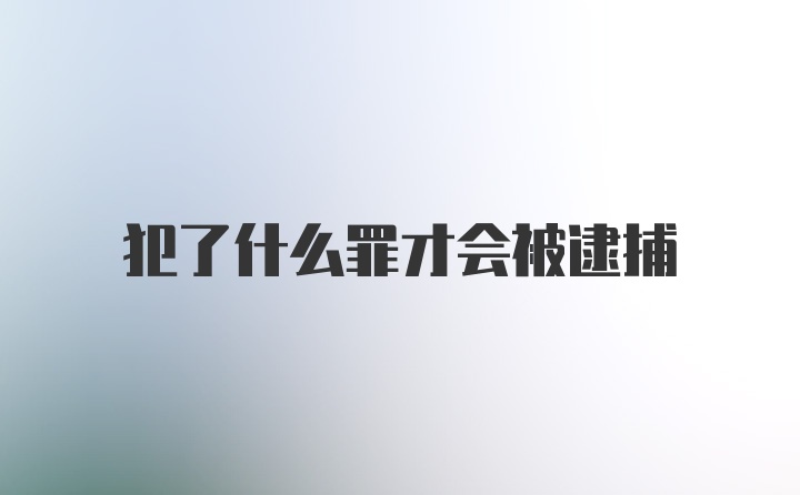 犯了什么罪才会被逮捕