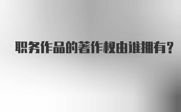 职务作品的著作权由谁拥有?