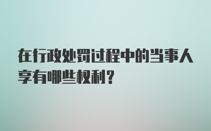 在行政处罚过程中的当事人享有哪些权利？