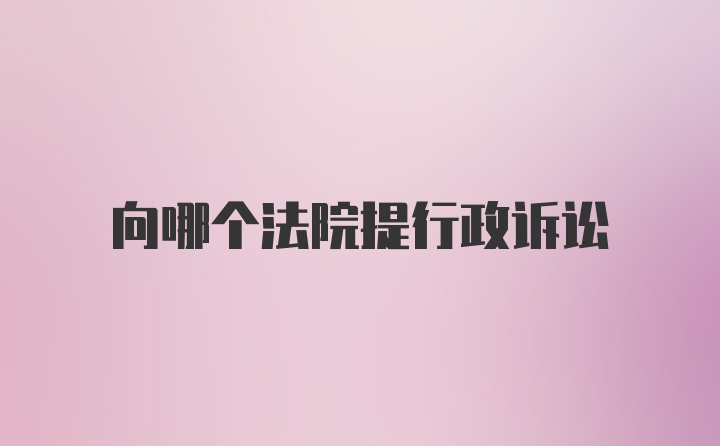 向哪个法院提行政诉讼