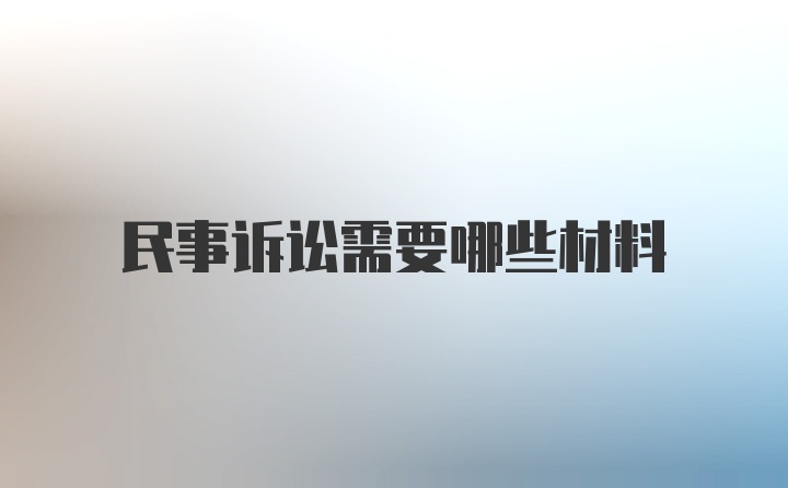 民事诉讼需要哪些材料