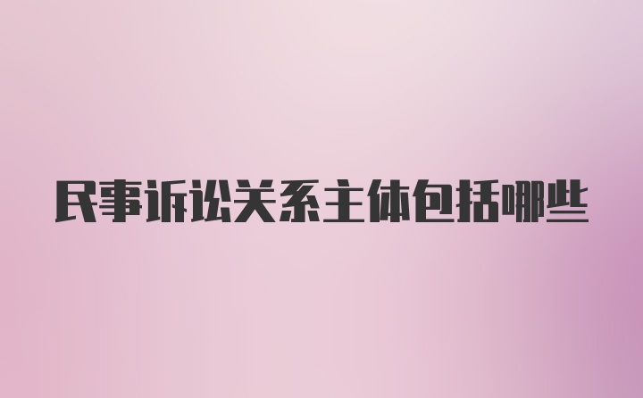 民事诉讼关系主体包括哪些