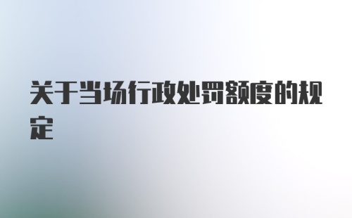 关于当场行政处罚额度的规定