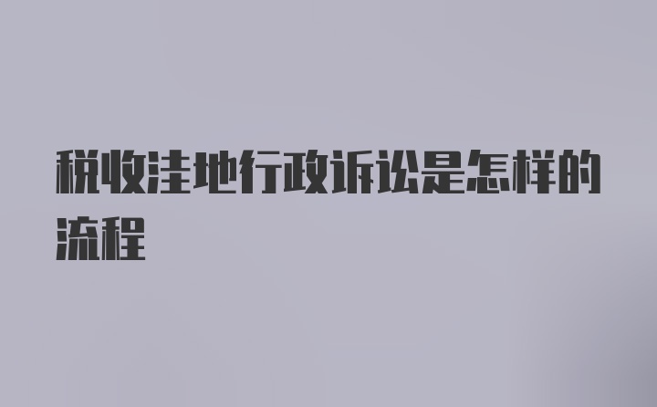 税收洼地行政诉讼是怎样的流程