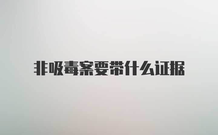 非吸毒案要带什么证据