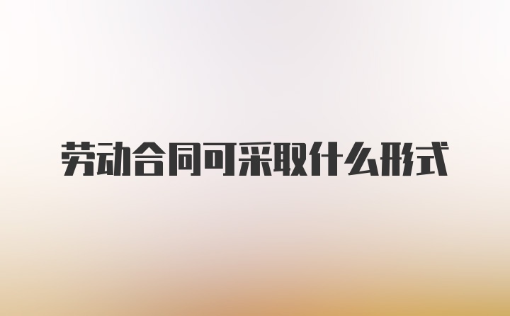 劳动合同可采取什么形式