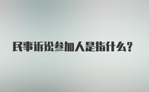 民事诉讼参加人是指什么?