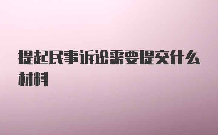 提起民事诉讼需要提交什么材料