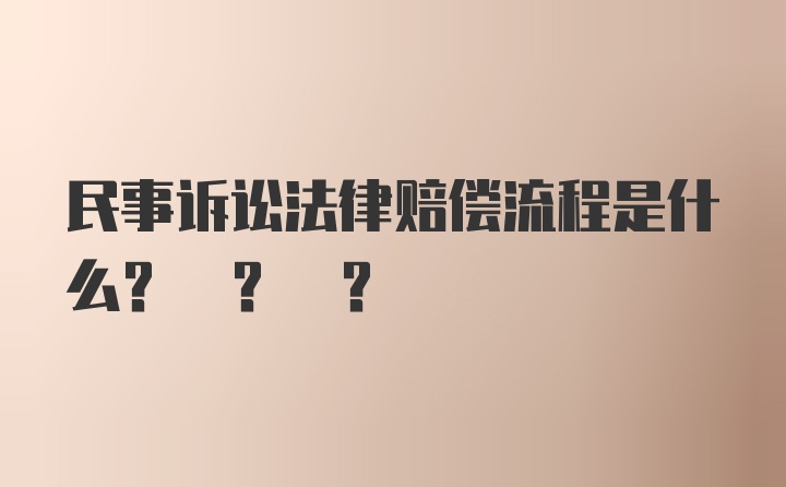 民事诉讼法律赔偿流程是什么? ? ?