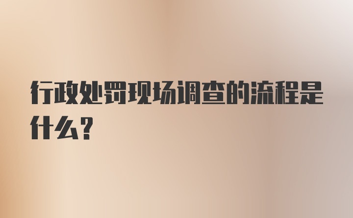 行政处罚现场调查的流程是什么？