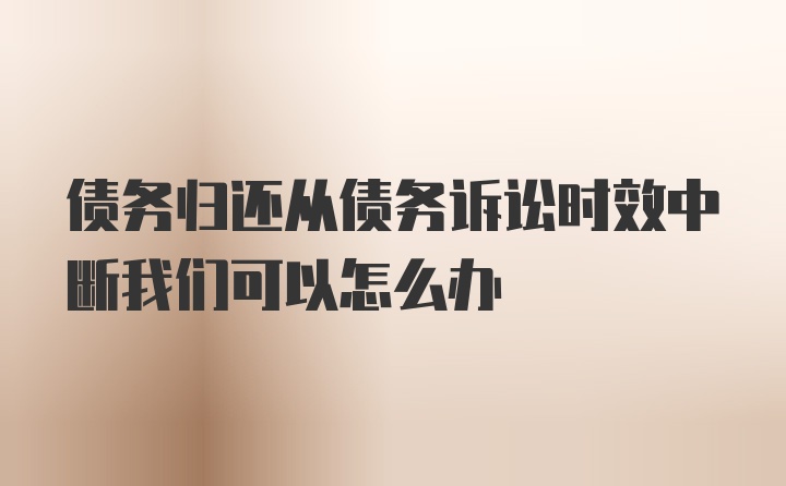 债务归还从债务诉讼时效中断我们可以怎么办