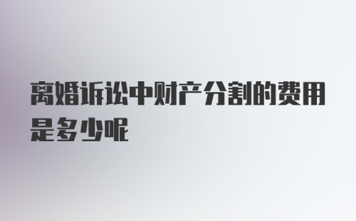 离婚诉讼中财产分割的费用是多少呢