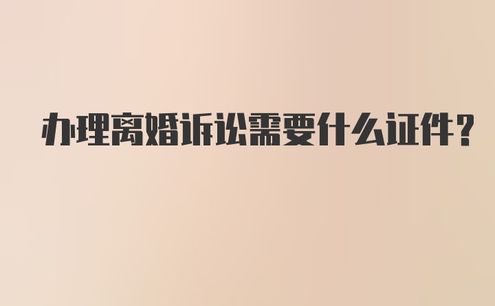 办理离婚诉讼需要什么证件？