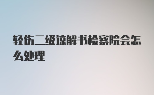 轻伤二级谅解书检察院会怎么处理