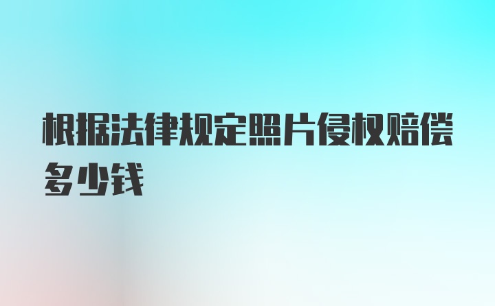 根据法律规定照片侵权赔偿多少钱