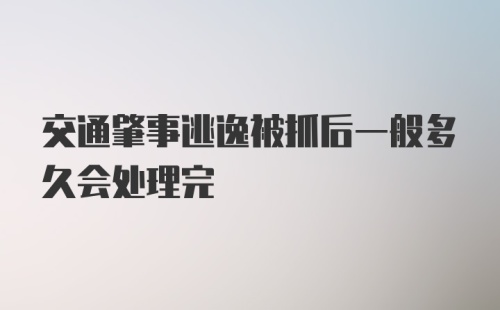 交通肇事逃逸被抓后一般多久会处理完