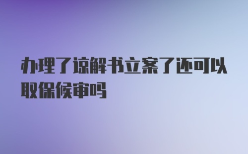 办理了谅解书立案了还可以取保候审吗