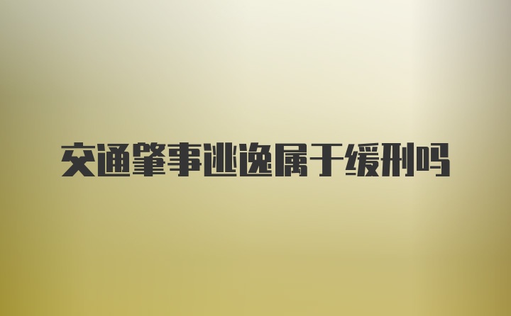 交通肇事逃逸属于缓刑吗