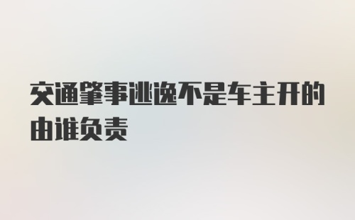 交通肇事逃逸不是车主开的由谁负责