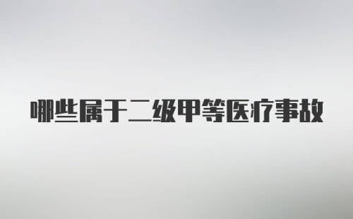 哪些属于二级甲等医疗事故