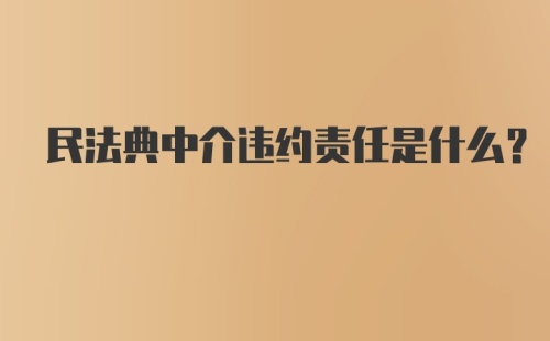 民法典中介违约责任是什么？