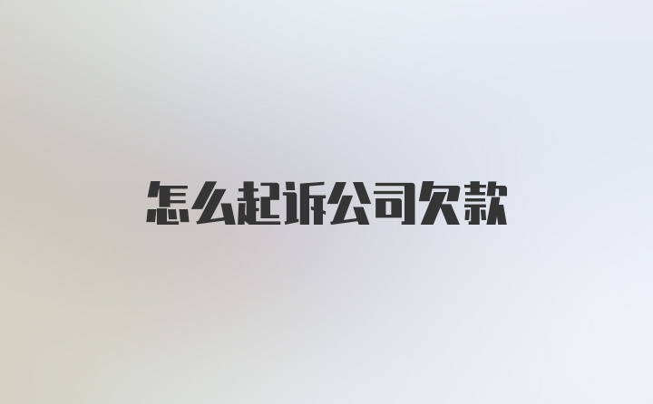 怎么起诉公司欠款