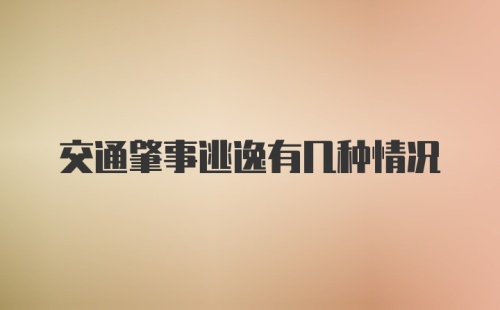 交通肇事逃逸有几种情况