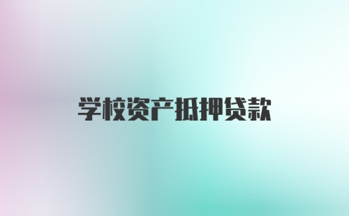 学校资产抵押贷款