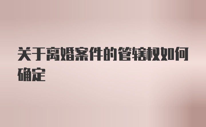 关于离婚案件的管辖权如何确定