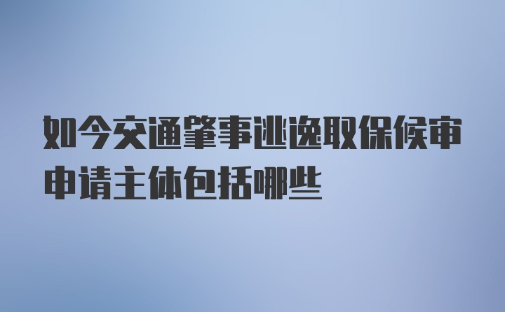 如今交通肇事逃逸取保候审申请主体包括哪些