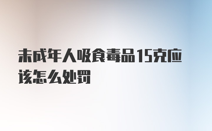 未成年人吸食毒品15克应该怎么处罚