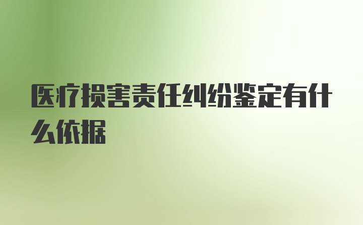 医疗损害责任纠纷鉴定有什么依据