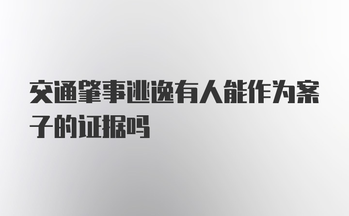 交通肇事逃逸有人能作为案子的证据吗