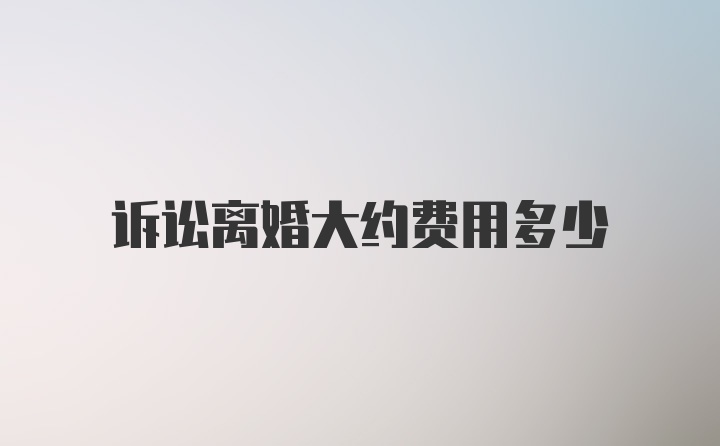 诉讼离婚大约费用多少