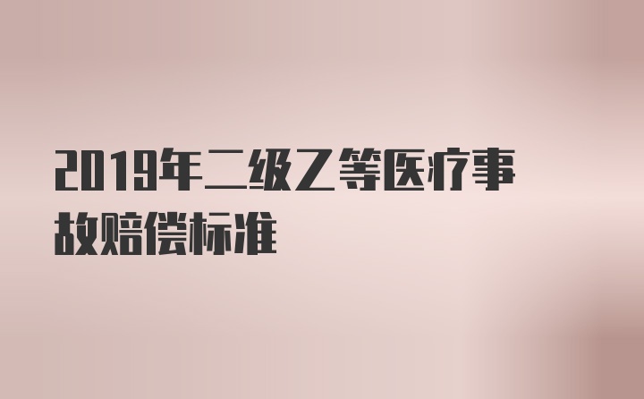 2019年二级乙等医疗事故赔偿标准