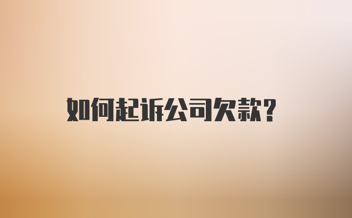 如何起诉公司欠款？