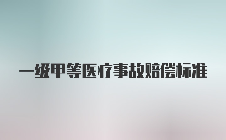 一级甲等医疗事故赔偿标准