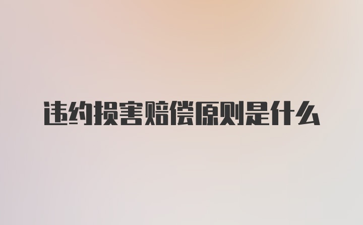 违约损害赔偿原则是什么