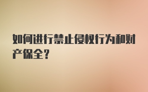 如何进行禁止侵权行为和财产保全？